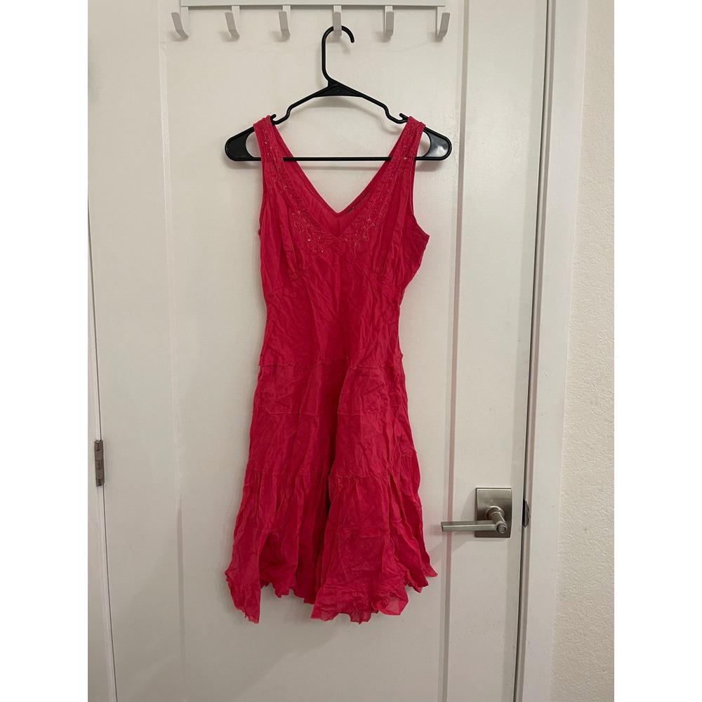 Vintage Y2K Fairycore Cotton Midi Dress Sequined Ruffle Summer Zara Larson